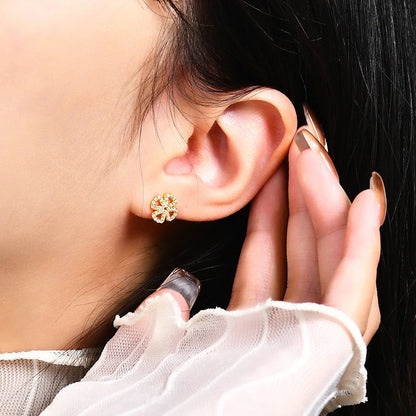 New Women Moissanite Gemstone Stud Earrings For Women Solid 925 Sterling Silver D Color Solitaire Fine Jewelry For Gift