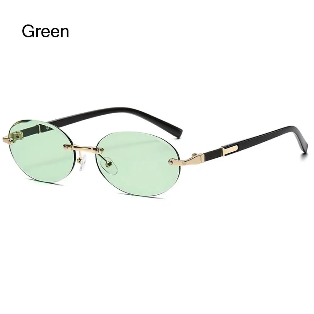 Rimless Rectangle Sunglasses Fashion Y2K Frameless Sun Glasses Shades for Women & Men