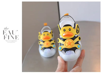 LED Light Baby Shoes 2023 Summer 0-3 Year Old Boys/girl Headband Anti Kick Sandals with Soft Soles Baby Toddler Soles Beach Shoe