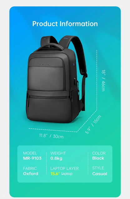 Multi Layers Men's Backpack Fits 15.6inch Laptop Water Repellent Backpacks for Students