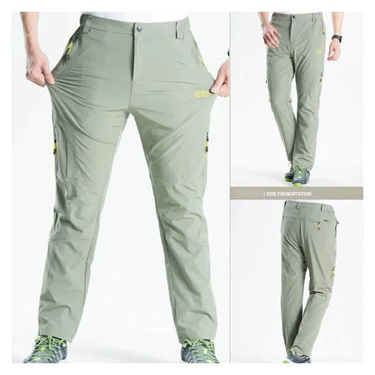 Summer Quick Dry Hiking Pants Men Stretch Waterproof Tactical Pants Zipper Pockets Trousers Lightweight Fishing Pants