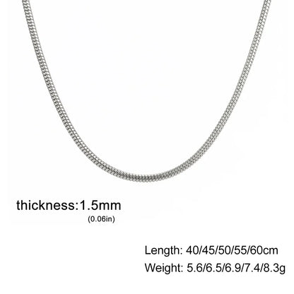 Stainless Steel Gold Color Round Snake Chain Necklace Women Men Long Neck Chains Trendy Punk Jewelry Gift Wholesale