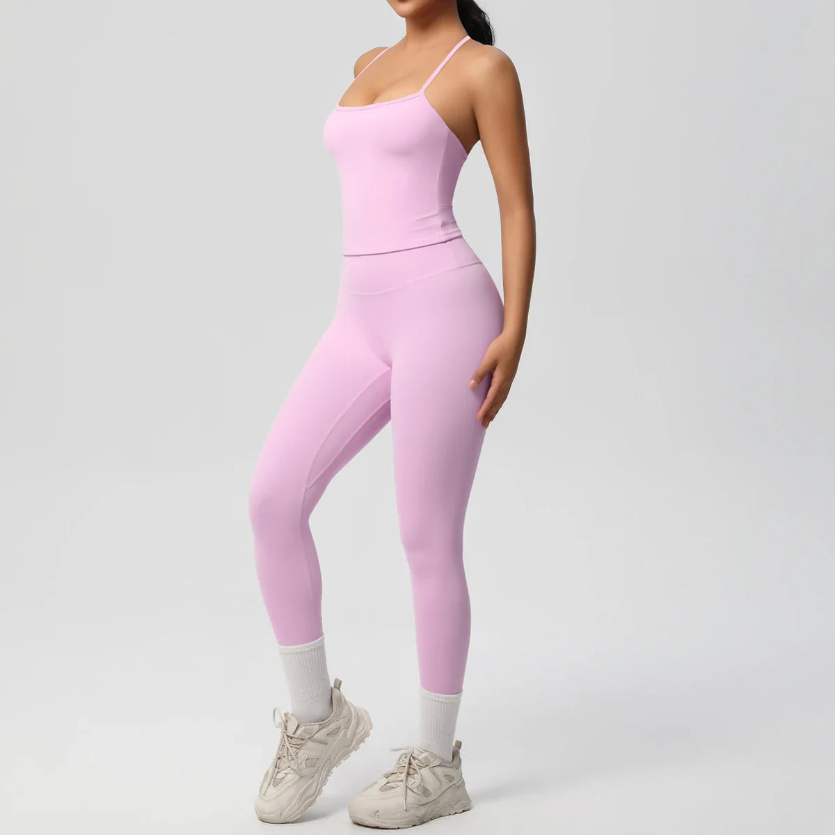 2PCS Yoga Set Nude Feeling Workout Sets Women Tracksuit Gym Push Up Fitness Running Workout Sportwear Sport Bra Leggings Suit