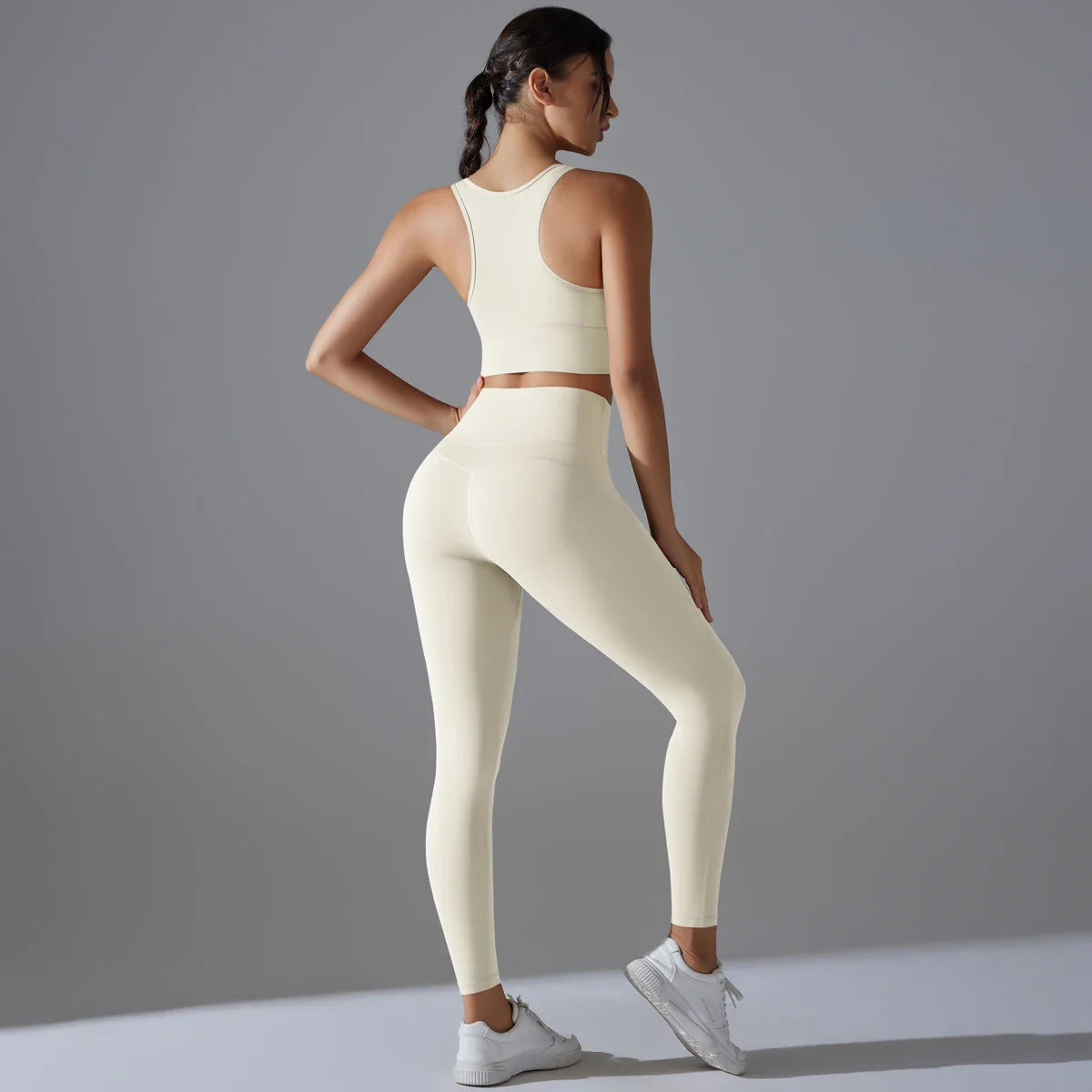 Yoga Set Women's tracksuit Women Fitness Crop Top Shockproof Sports Bras Yoga Gym Running Pants Sportswear Running Fitness Yoga
