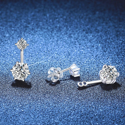 2.6CTTW Moissanite Stud Earrings for Women Sparkly Lab Diamond S925 Sterling Silver Removable Earring Gemstone Studs