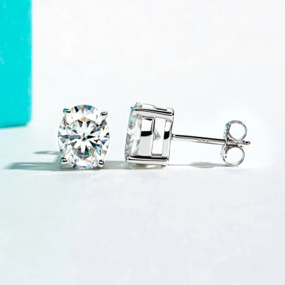 10K Gold Post 4/2/1ct Oval Cut Moissanite Stud Earrings  Anti-allergy Eearrings For Women Jewelry Wholesale