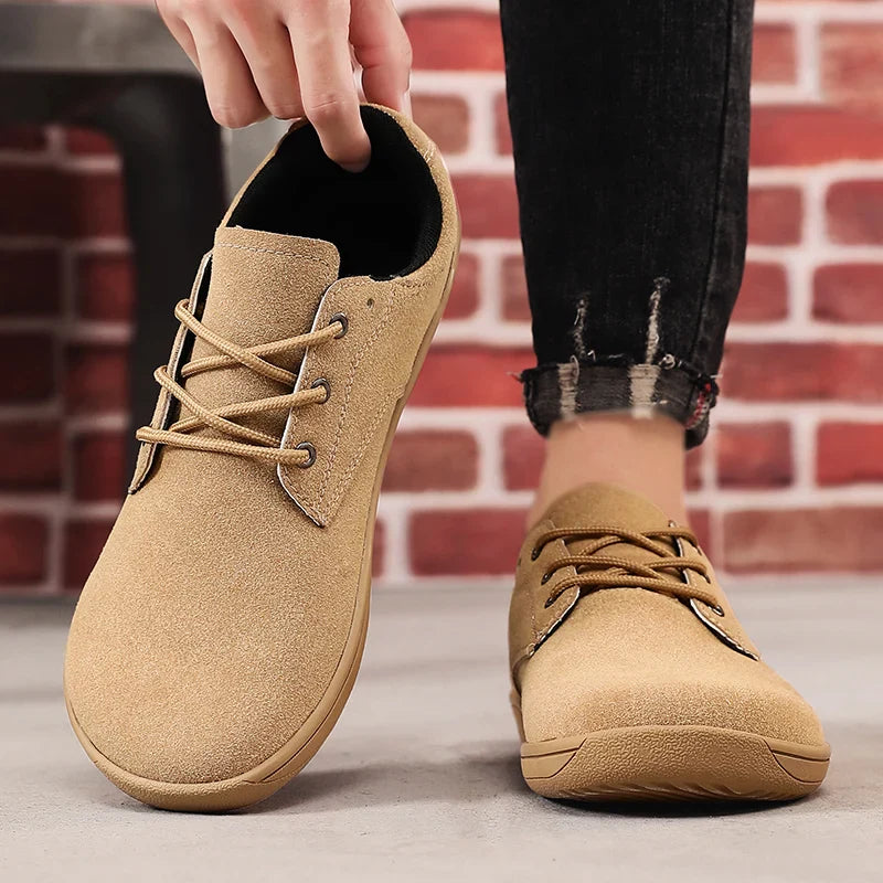 Men's Sneakers With Wide Toe Nose Feet Minimalist Cow Suede Leather Upper Casual Man Shoes Footwear For Woman