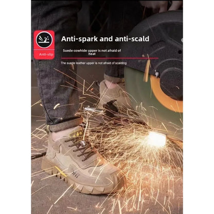Labor Protection Shoes Steel Toe Breathable Odor Proof Capsprevent Smashing Punctures Welders Resistant  Dirt Light Safety Shoes