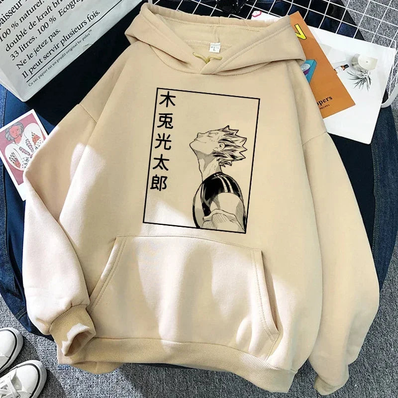 90s Japanese Anime Haikyuu Hoodies Women Funny Karasuno Fly High Graphic Streetwear  Fashion Male Sweatshirts Unisex Harajuku