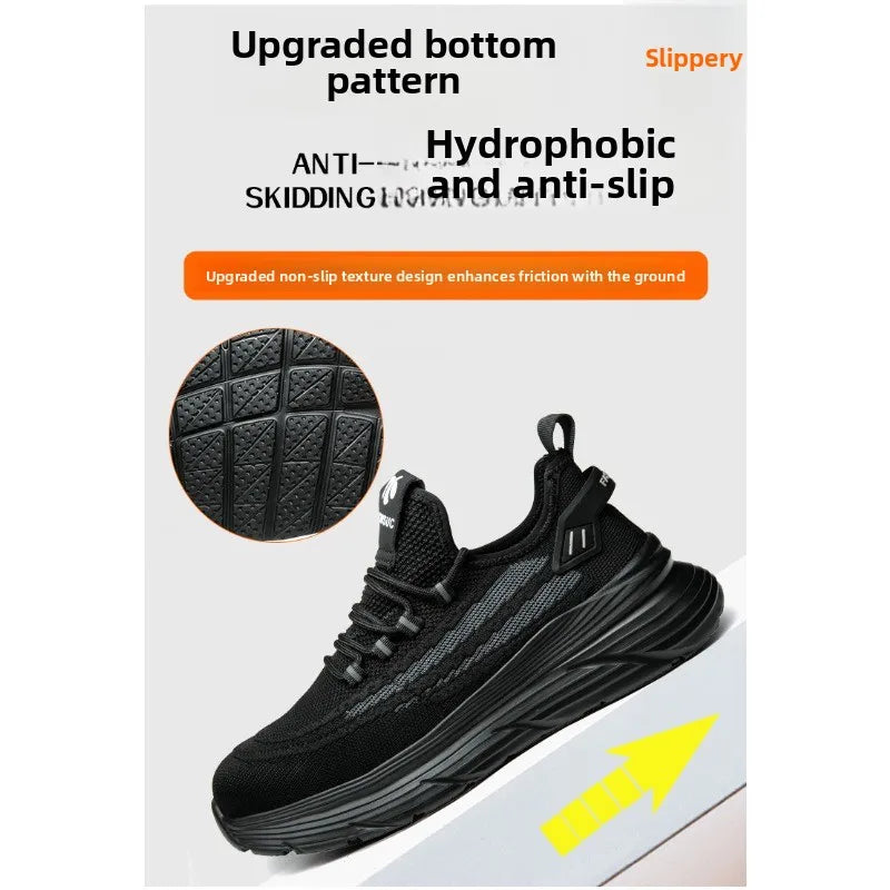 Men's Summer Labor Protection Shoes Insulated Anti-Smashing Anti-Piercing Steel Toe Caps Safety Comfortable Work Footwear