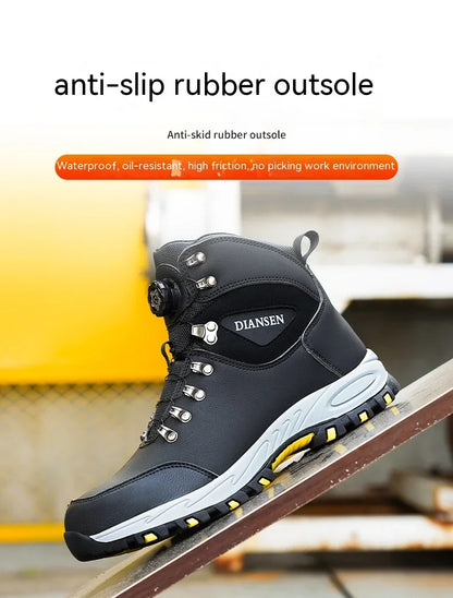 Puncture-Proof Protective Shoes Work Boots Tactical Boots Rotating Button Safety Shoes Men Work Sneakers Indestructible Shoes