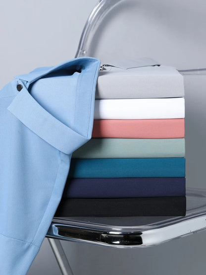 Summer new high-quality ice silk fabric comfortable polo shirt fashionable high-end mens exquisite badge breathable short sleeve