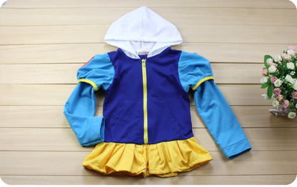 Jaquetas Infantis com Capuz Para Meninas Primavera Infantil Desenho Animado Branca de Neve Algodão Casacos Externos Roupas Casuais Infantis Roupa de Menina