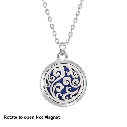 New Tree Of Life Aromatherapy Necklace Stainless Steel Essential Oil Diffuser Amulet Perfume Locket Pendant Women Jewelry Gift