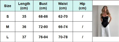 Sexy Fishbone Strapless Short Top Lady Chic Sleeveless Off-shoulder Backless Waist Cinching Blouse Women Vacation Party Tops