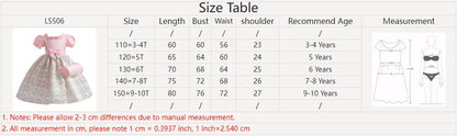 Summer Girls Dress With Bag Elegant Kid Floral Print Princess Party Dresses For Girl Children Costume Birthday Wedding Prom Gown