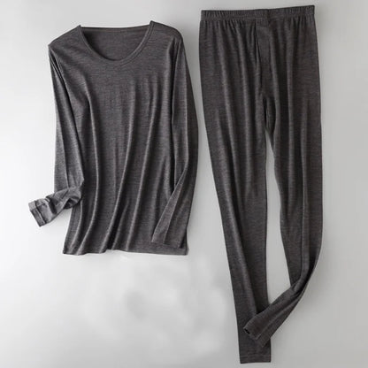 100% Merino Wool Base Layer Set Men 150G Winter Merino Wool Thermal Underwear Sets Lightweight Long Sleeve Top Bottom Pants