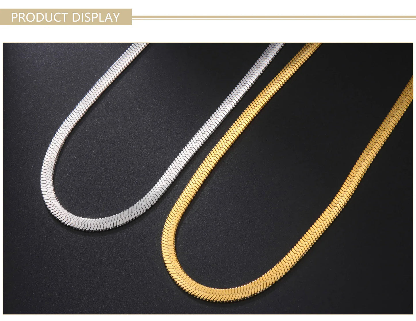 Stainless Steel Snake Chain Necklace for Women Men Gold Color Herringbone Choker Neck Chains 2026 Trend Jewelry Gift Hot