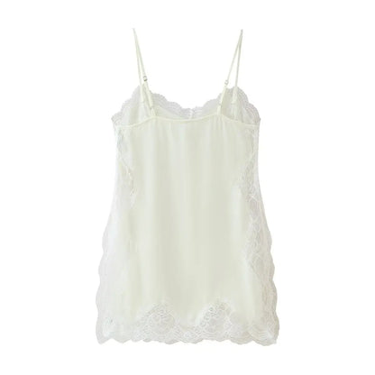 2025 New Women Cami Top Heart Neck Lace Trim Sleeveless Casual Sexy Summer Party Fashion Multi Color