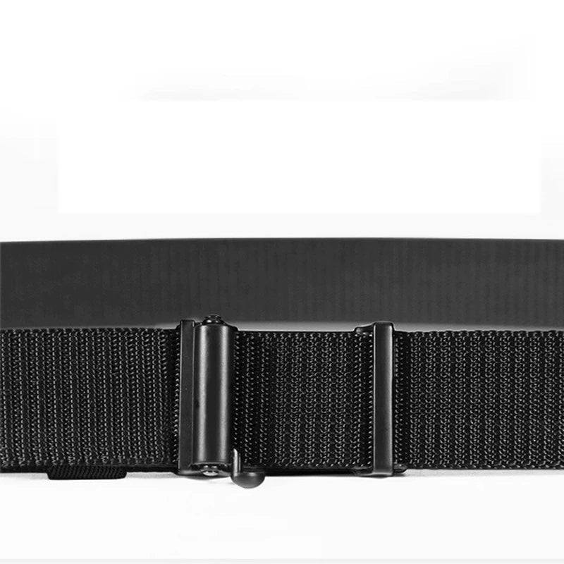 2pcs Men's Belt Outdoor Leisure Sports Belt Toothless Quick Release Automatic Buckle Quality Black Belt
