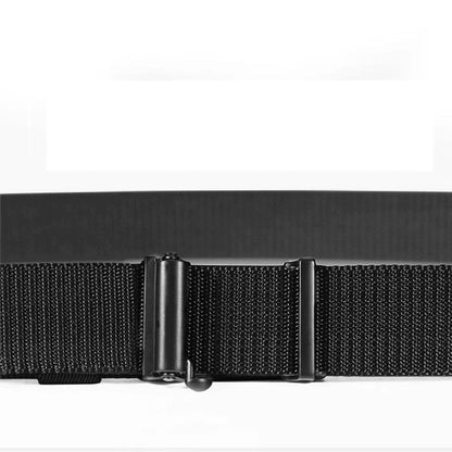 2pcs Men's Belt Outdoor Leisure Sports Belt Toothless Quick Release Automatic Buckle Quality Black Belt