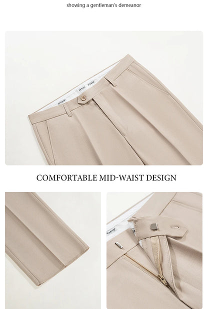Slim fitting Men's Suit thin version Classic Fit Single Breasted Multiple pockets Solid Color Casual Business