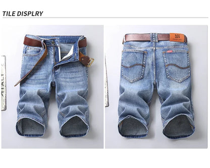 2025 New Summer Brand Stretch Thin Bermuda Masculina Cotton Denim Jeans Men Knee Length Soft Ropa Hombre Shorts