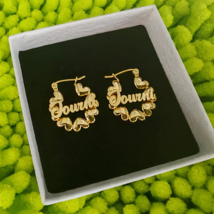 Cute Heart Hoop Gift Customized Name Mini Earrings Personalized Party Jewelry