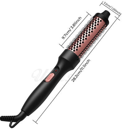 Curling Thermal Brush Double PTC Heated Curling Iron Brush Anti-Scald Round Brush 32mm Hair Curler Hot Volumizing Brush Styler