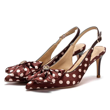 Heel 2024 Women's High Heels New Bow Pointed Sandals Women's Party Wedding Shoes 7cm