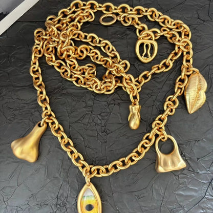 Summer new high-quality copper gold-plated necklace, waist chain and bracelet sets