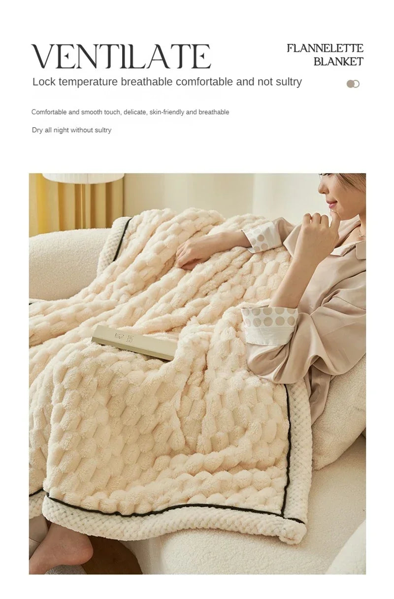 Turtle Velvet Autumn Winter Warm Sleeping Blanket Soft Comfortable Flannel Fleece Blankets for Bed Cozy Fluffy Warmth Blanket
