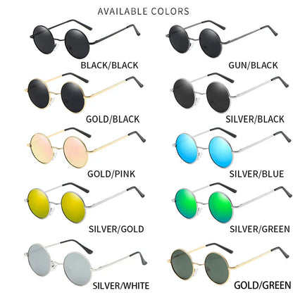 Retro Polarized Round Metal Frame Sunglasses Eyewear For Men and Women Driving Fishing Brand Designer Sun Glasses UV400
