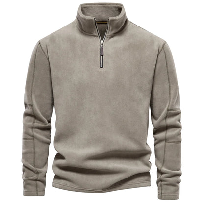 Thicken Warm Fleece Jacket for Men Zipper Neck Pullover Men's Sweatshirt Soft Shell Mens Jacket