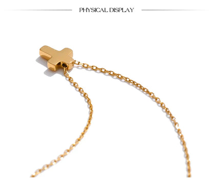 Small Waterproof Stainless Steel Chic Cross Casting Charm Pendant Necklace Unique Classic Fashion Jewelry Bijoux Femme