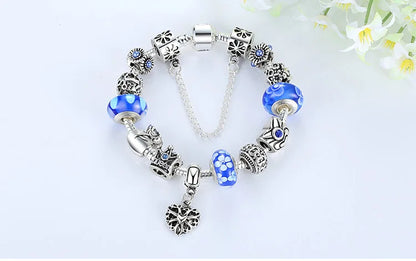 Queen Jewelry Charms Bracelet & Bangles With Queen Crown Beads Bracelet for Women PA1823
