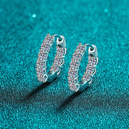 1.8CT D Color Moissanite Diamond Hoop Earrings S925 Sterling Silve Plated 18k Gold Huggie Earring for Women Fine Jewelry Gifts