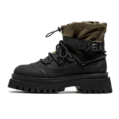 Fashion Men Casual Boots Designer High Top Mens Ankle Boots Winter Work Boots Breathable Walking Sneakers Black Leather Boots