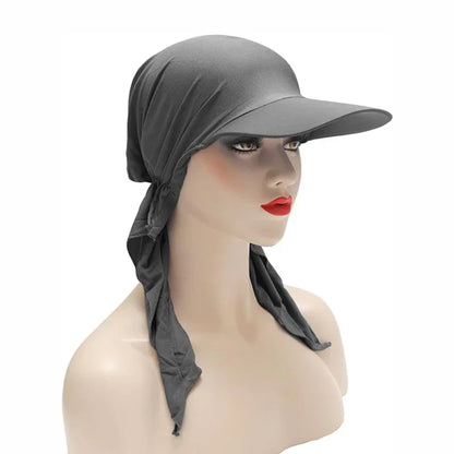 Solid Color Baseball Caps Turban Shawl Design Women Muslim Low Profile Fitted Hat Summer Soft Breathable Headscarf Hijabs