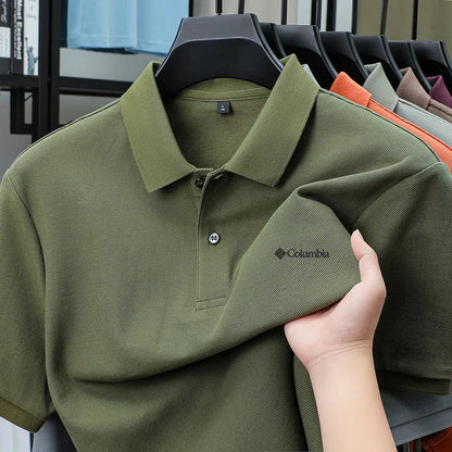 High end brand polo shirt letter printed men's short sleeved 100% cotton comfortable breathable casual 2026 summer new T-shirt