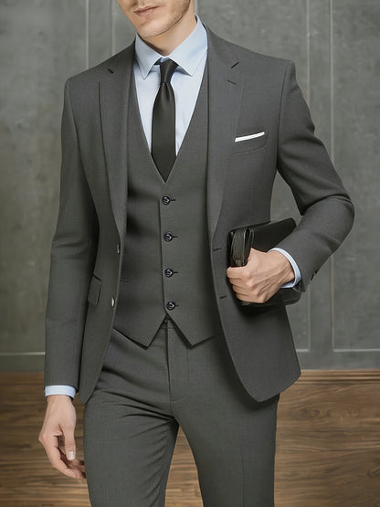 New Arrival Men's 3-Piece Suit Slim Fit Formal Set – Perfect for Wedding, Party, Business, Prom & All Formal Occasions