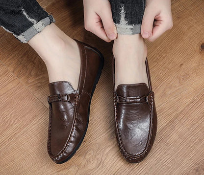 Summer men's loafers soft soled men's leather shoes comfortable driving shoes