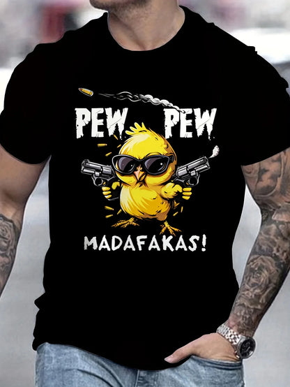 Summer men's 100% pure cotton casual loose oversized cool girl cartoon printed comfortable round neck short sleeved T-shirt top