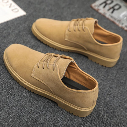 Luxury Brand Mens Casual Shoes Black Men Leather Shoes Fashion Lace Up Platform Work Shoes Wedding Formal Dress Oxfords Shoes