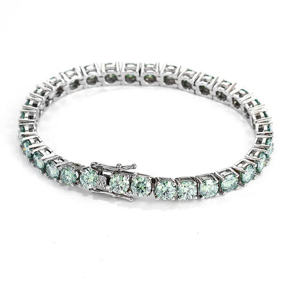 3/4mm GRA Certified Full Green Moissanite Tennis Bracelet for Women 18K Plated Lab Diamond 925 Silver Bracelet Men