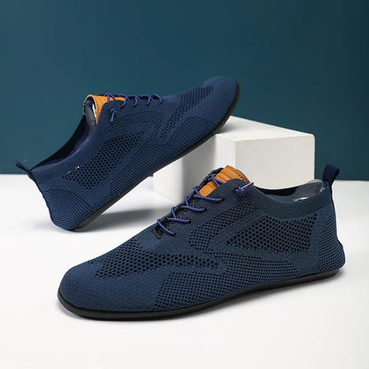Sapatos Masculinos de Verão em Malha, Sapatilhas Planas para Uso Exterior, Sapatos de Caminhada de Alta Qualidade, Confortáveis, com Cadarço, Respiráveis, Antiderrapantes, Casuais