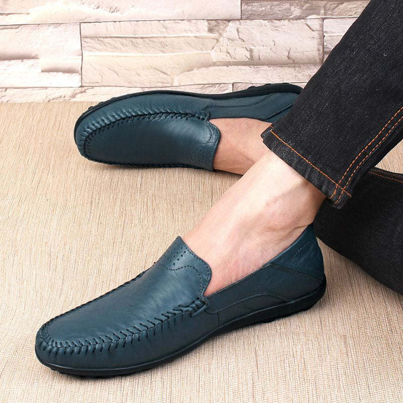 Genuine Leather Men Casual Shoes Luxury Brand Formal Men Loafers Moccasins Italian Breathable Slip on Male Boat Shoes Size 37-47