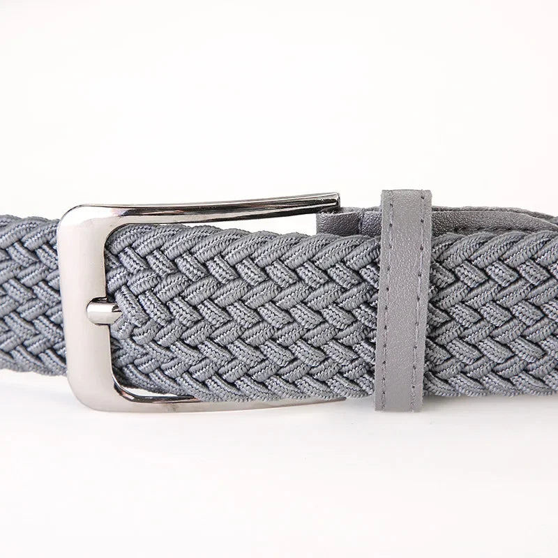 Stretch Canvas Pin Buckle Trouser Belts Plus Large Size 130 140 150cm Elastic Woven Belt Casual Women Men's Punched Waist Straps
