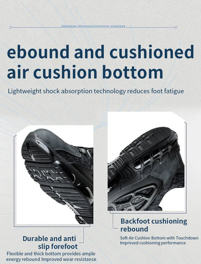 New Safety Boots Men Work Sneakers Anti-smash Indestructible Shoes Steel Toe Protective Boots Anti-puncture Work Safety Shoes