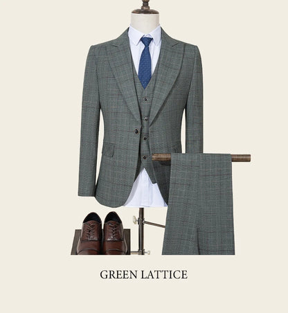 High Quality Plaid suit Formal Business Office Men's Suits Fashionable and Casual evening gown
